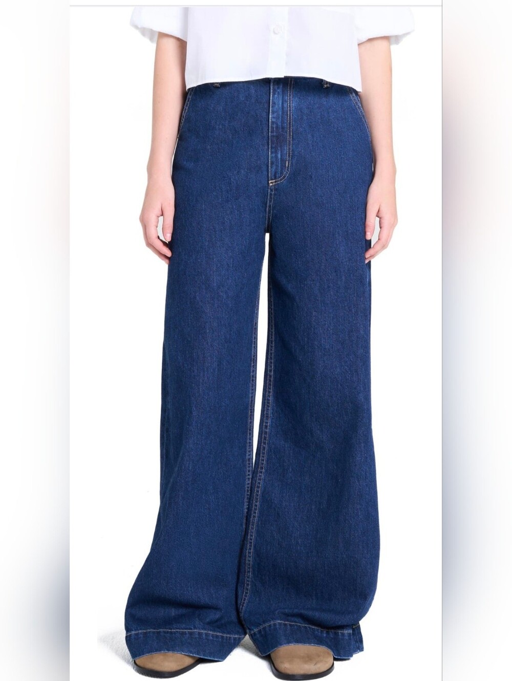 TWP McDougal Wide Leg Jeans - Dark Stone NWT $475